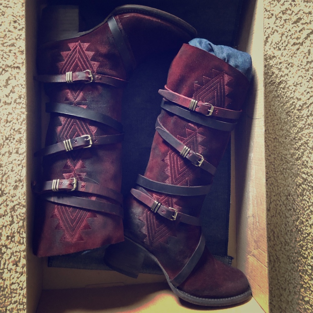 Freebird Colin Maroon Genuine Leather Boot